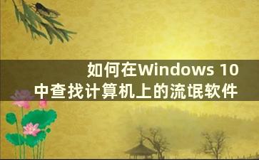 如何在Windows 10 中查找计算机上的流氓软件